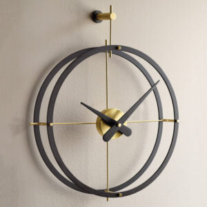 Calabo Wood & Brass Designer Wall Clock | Custom Made For Living Room, Office, Home Decor
