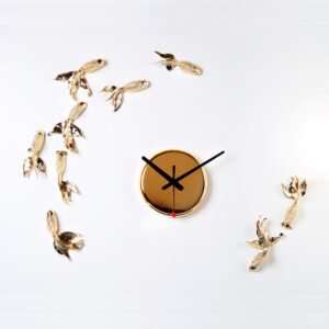 Japanese Golden Goldfish Good Luck Non-Stop Designer Wall Clock | Custom Made For Living Room, Office, Home Decor