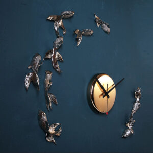 Japanese Golden Goldfish Good Luck Non-Stop Designer Wall Clock | Custom Made For Living Room, Office, Home Decor