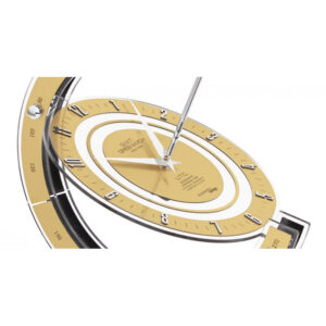 Greenwich Designer Table Clock For Office Desk, Home Decor | Gold Dial