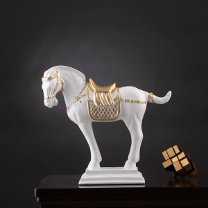 Designer Art Work White Horse Status