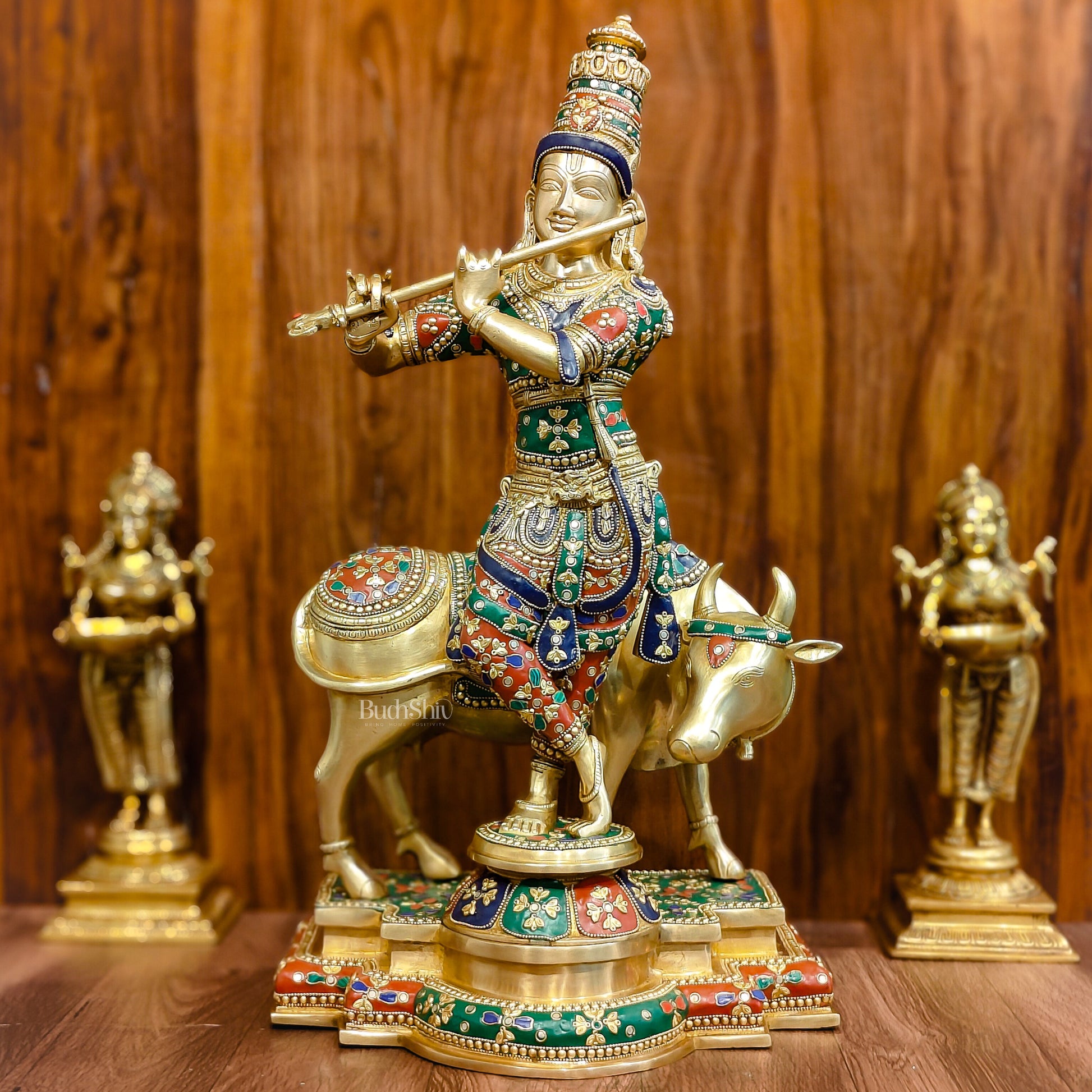 Lord Krishna Solid Brass Idol 24 Inches