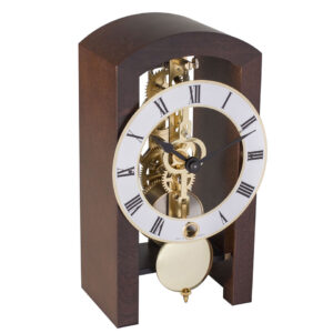 Designer Mechanical Table Clock | Brown Wood Stand