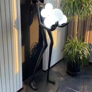 Modern Humanoid Lady Art Sculpture Floor Lamp for Home Decor