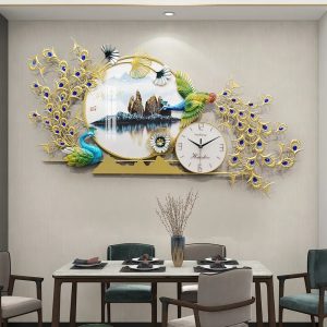 Peacock Themed Designer Wall Clock for Home Decor