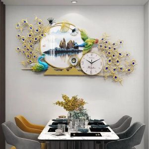 Peacock Themed Designer Wall Clock for Home Decor