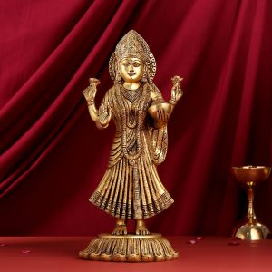 Standing Goddess Lakshmi Brass Statue