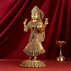 Standing Goddess Lakshmi Brass Statue