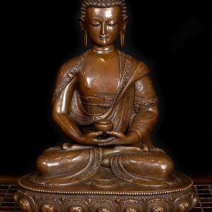 Solid Brass Buddha Statue with Copper Finish