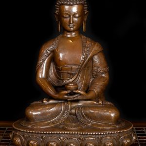 Solid Brass Buddha Statue with Copper Finish